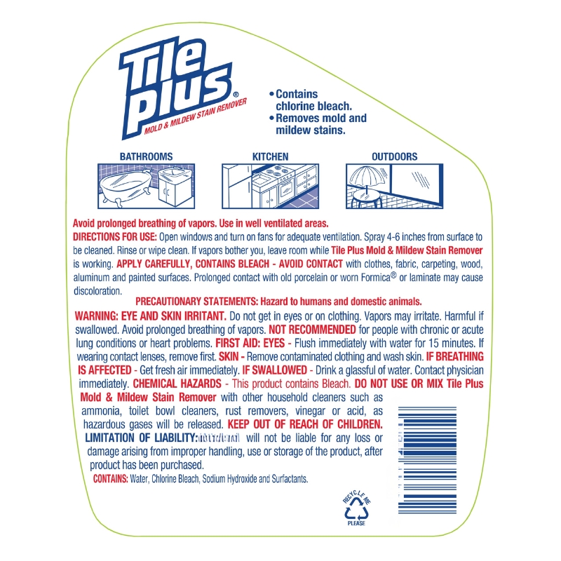 Tile Plus Mold and Mildew (Back Label) - 800x800
